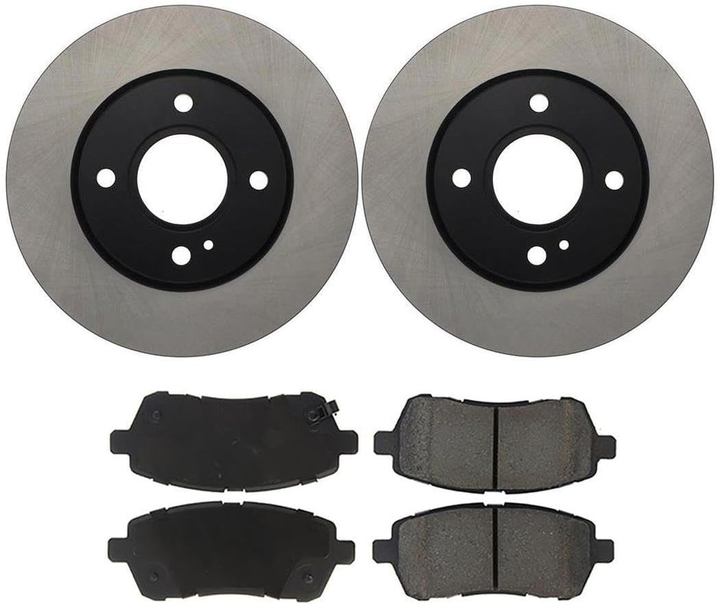 4X Front Brake Kit - Brake Pads and Rotors Kit Automotive Replacement Brake Kits for Ford Fiesta 2019 2018 2017 2016 2015 2014 2013 2012 2011