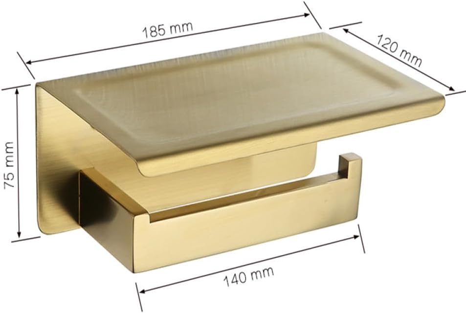 Brushed Gold Bathroom Accessories Hardware Towel Bar Rail Toilet Paper Holder Towel Rack Hook Soap Dish Toilet Brush,Holder with Cover
