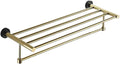 Bathroom Hardware Fixture Set, Towel Bar, Bathroom Towel Rack, Toilet Brush, Toilet Paper Holder, Robe Hooks, Towel Ring (Gold),Towel Rack