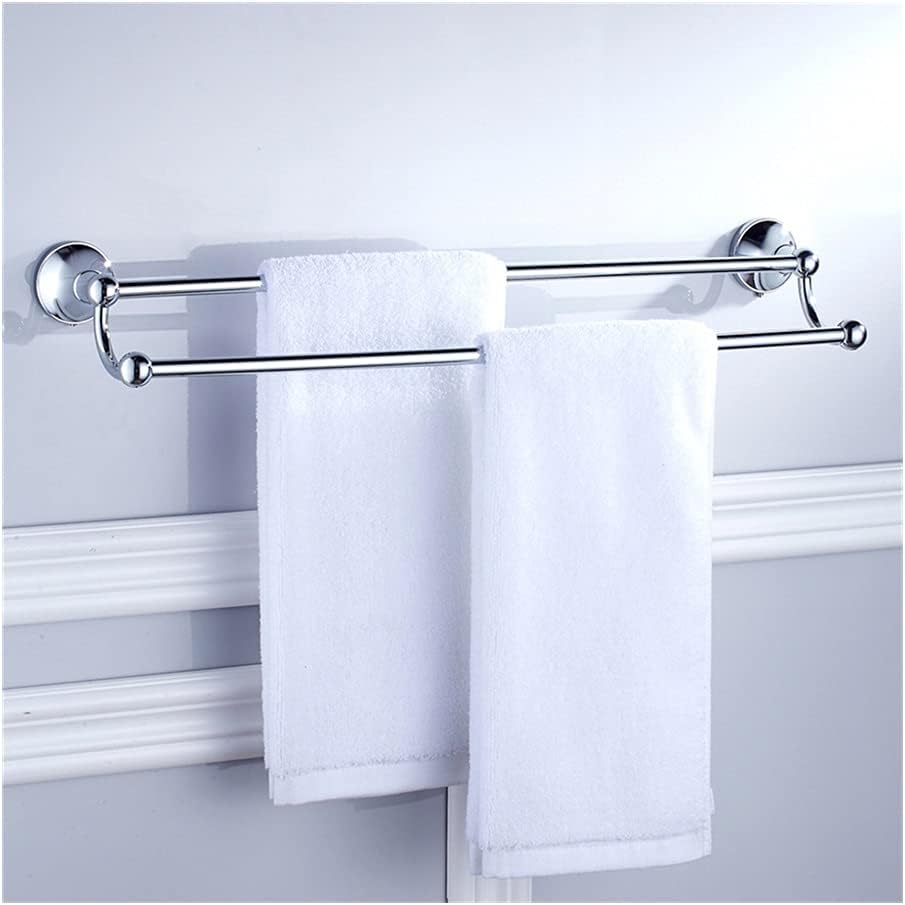LSLYTQ Towel Rail Rack ORB/Antique Brass/Gold/Chrome Double Towel Bar, Toilet Towel Bar Towel Rack Holder, Wall Mounted Bathroom Accessories for Bathroom Kitchen