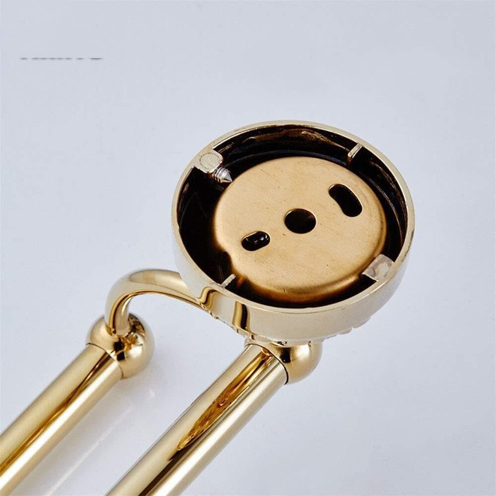 Gold Crystal Towel Rack, 55cm Double Pole Wall-Mounted Towel Bar, Rust-Proof, Heavy Duty