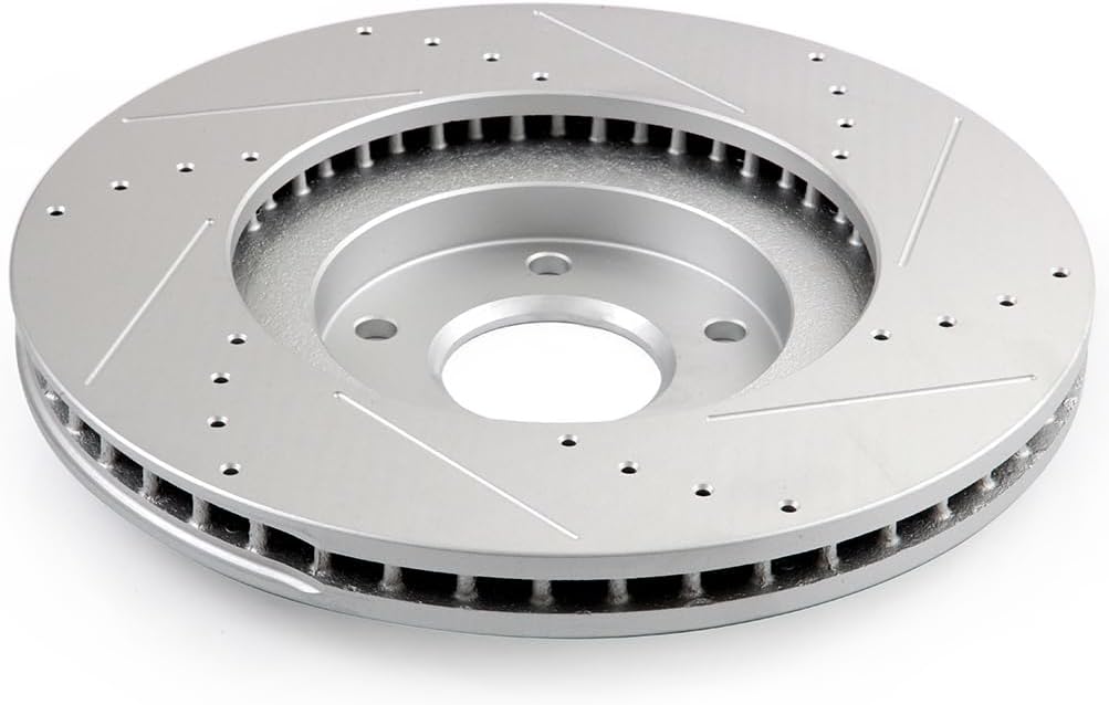 SCITOO Brake Kits For INFINITI For EX35,For EX37,For FX45,For M37,For M45,For Nissan For 350Z,For 370Z,For Murano Front Drilled Slotted Brake Rotors and Ceramic Brakes Pads Replacement: 31375;D888