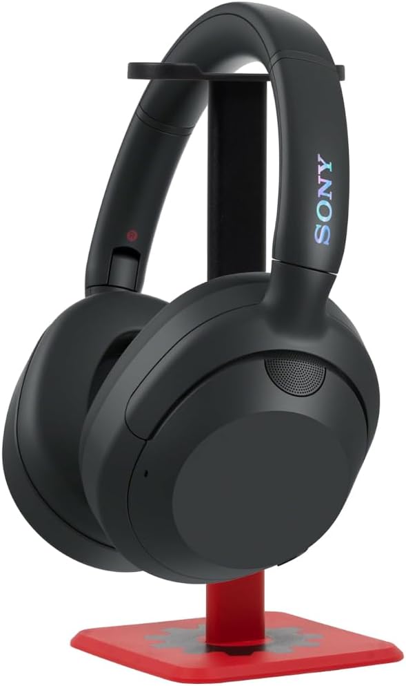 Sony ULT WEAR Noise Canceling Wireless Headphones with Alexa Built-in, Massive Bass Comfortable Design, Black WHULT900N/B Bundle with Pro Audio Headphone Stand + Microfiber Cloth