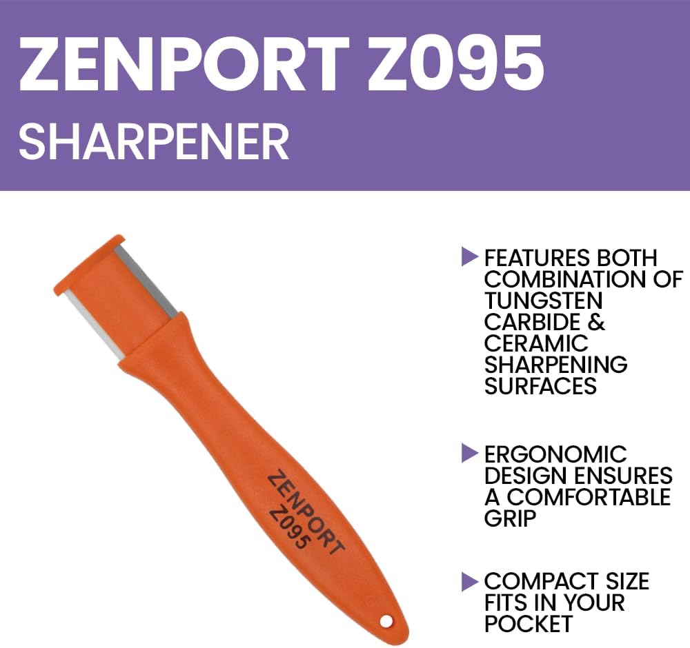Zenport Z095 Tungsten Carbide Sharpener, Orange - 10 Pack