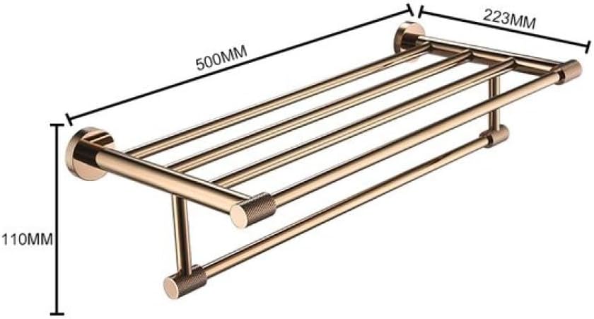 Rose Gold Wall Mount Shelf Toilet Bath Hardware Paper Holder Towel Bar Rack Rail Rod Robe Hook Hanger Bathroom Accessories Set,Single Towel Bar(Towel Hanger a)