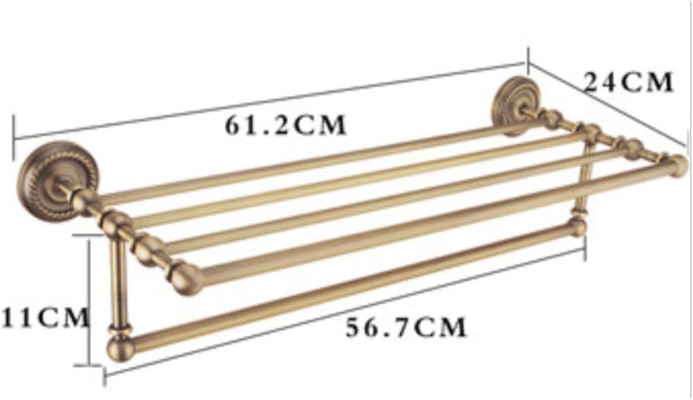 Bathroom Hardware Set,Towel Rack Set for Bathroom European Antique Brass Bath Towel Bar Toilet Wall Hanging Bathroom Pendant Towel Rack Stand,Bath Towel Rack