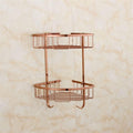Bathroom Hardware Set Brown Bronze Rose Gold Towel Rack Set Towel Bar Toilet Paper Holder Towel Ring Wall Mounted Bathroom Accessories Kit Wall Mounted,Single Glass(Double Triangle Baskets)