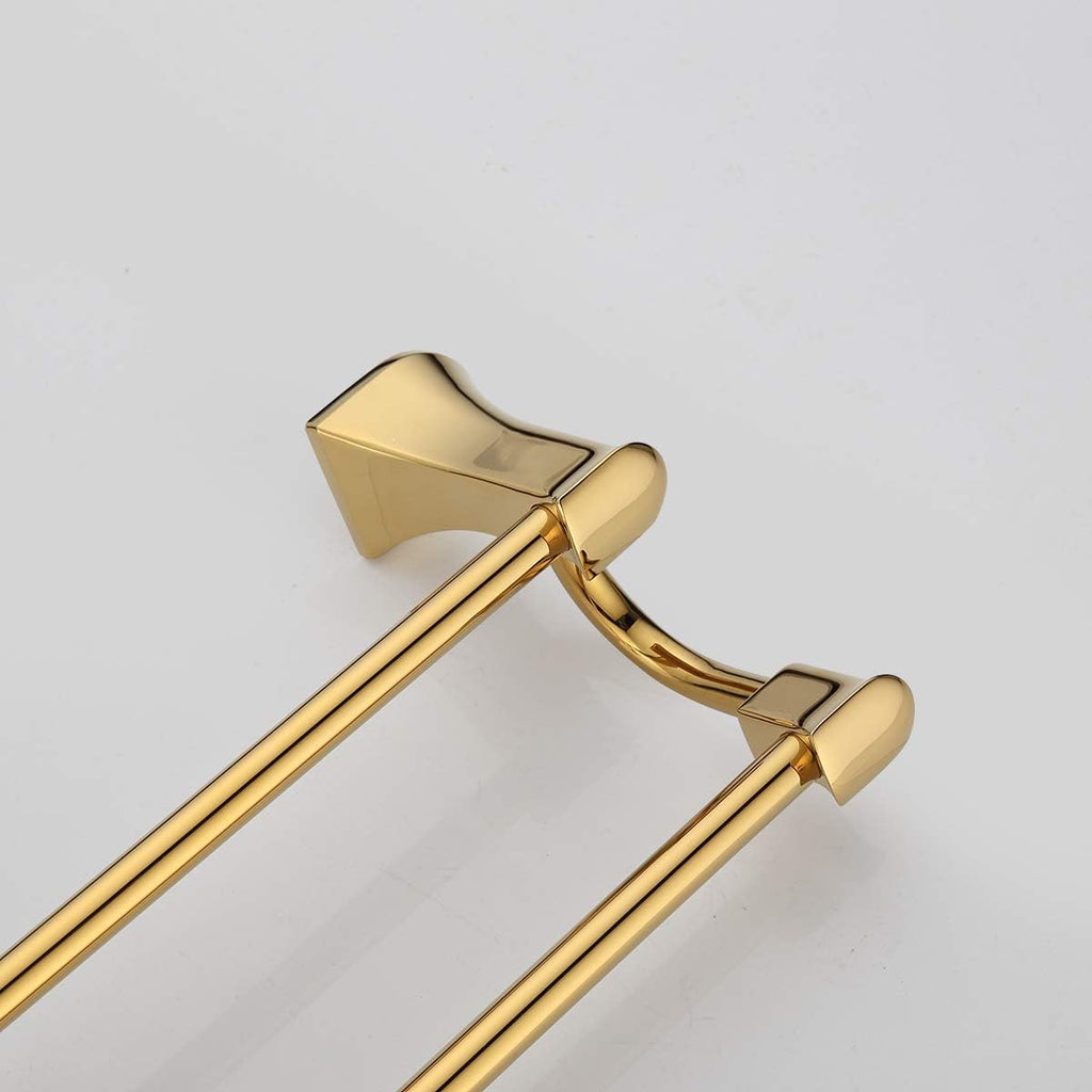 Towel Bars Towel Rail Bathroom Accessories Oval Double-bar Hardware Accessories Titanium Surface Rack Copper Gold