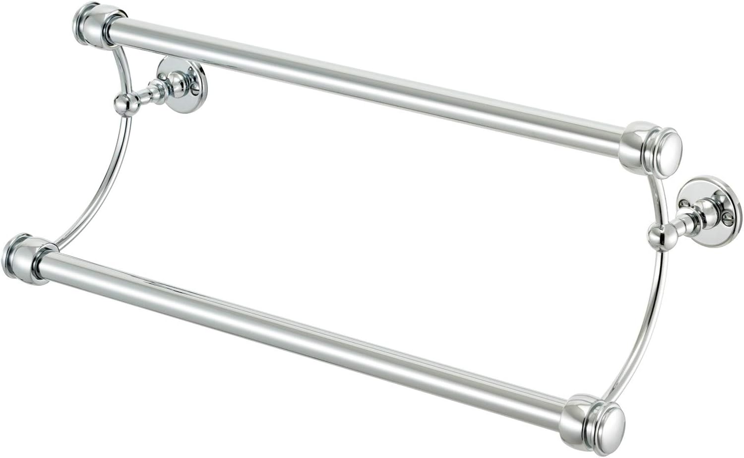 24' CURVED DOUBLE CRYSTAL TOWEL BAR, Antique Gold