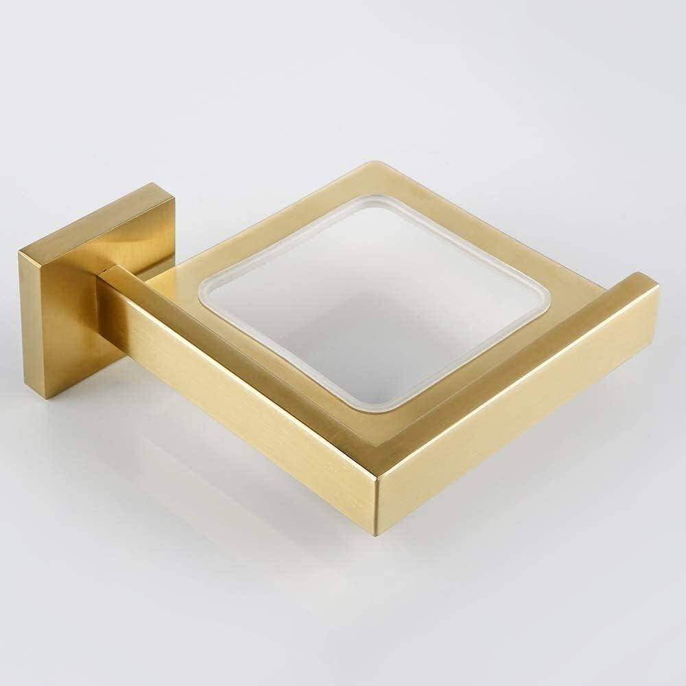 Generic Towel Rack Multi-Function Towel Rack Home Towel Shelf with Wall Mounted Gold Polished Towel Bathroom Accessory Storage/Toiletbrush Holder Set It's so Kind of You