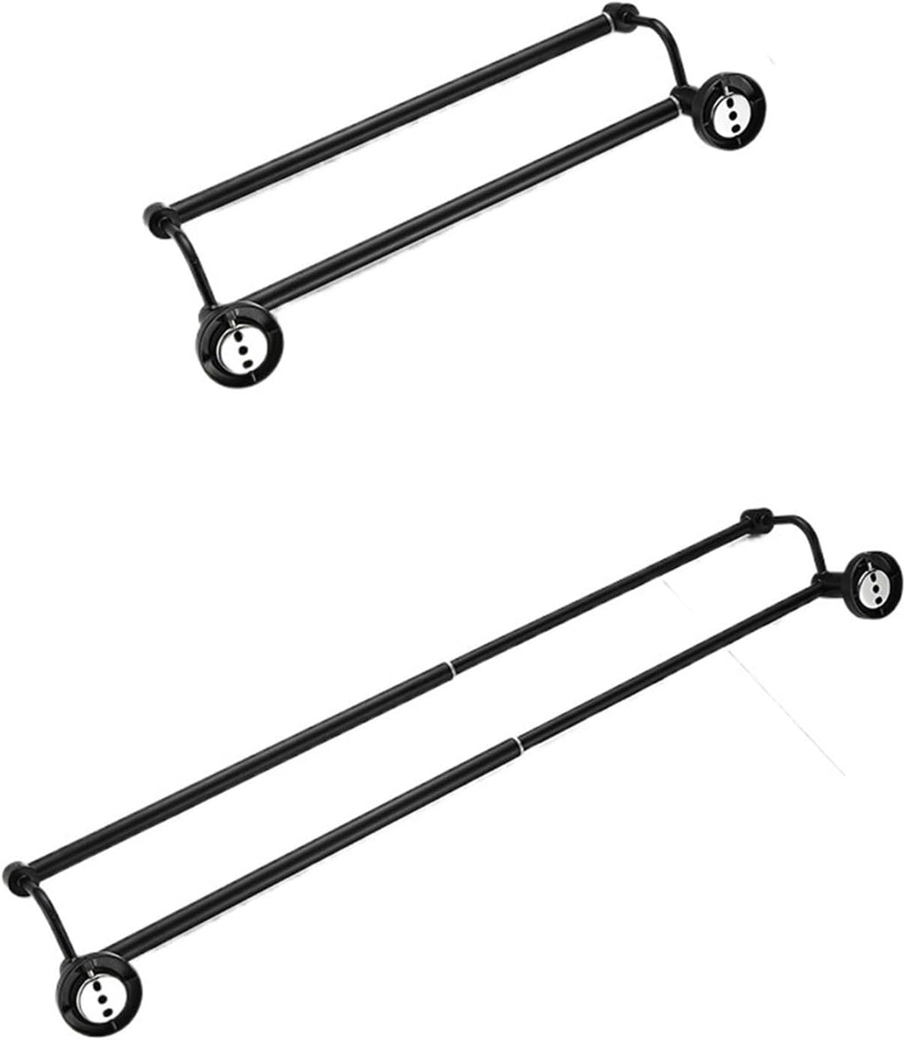 Bathroom Retractable Towel Double Bar Black, Chrome Towel Rack Extended Drying Towel Hanging Bar Gold, Nickel EL81024D(Chrome)