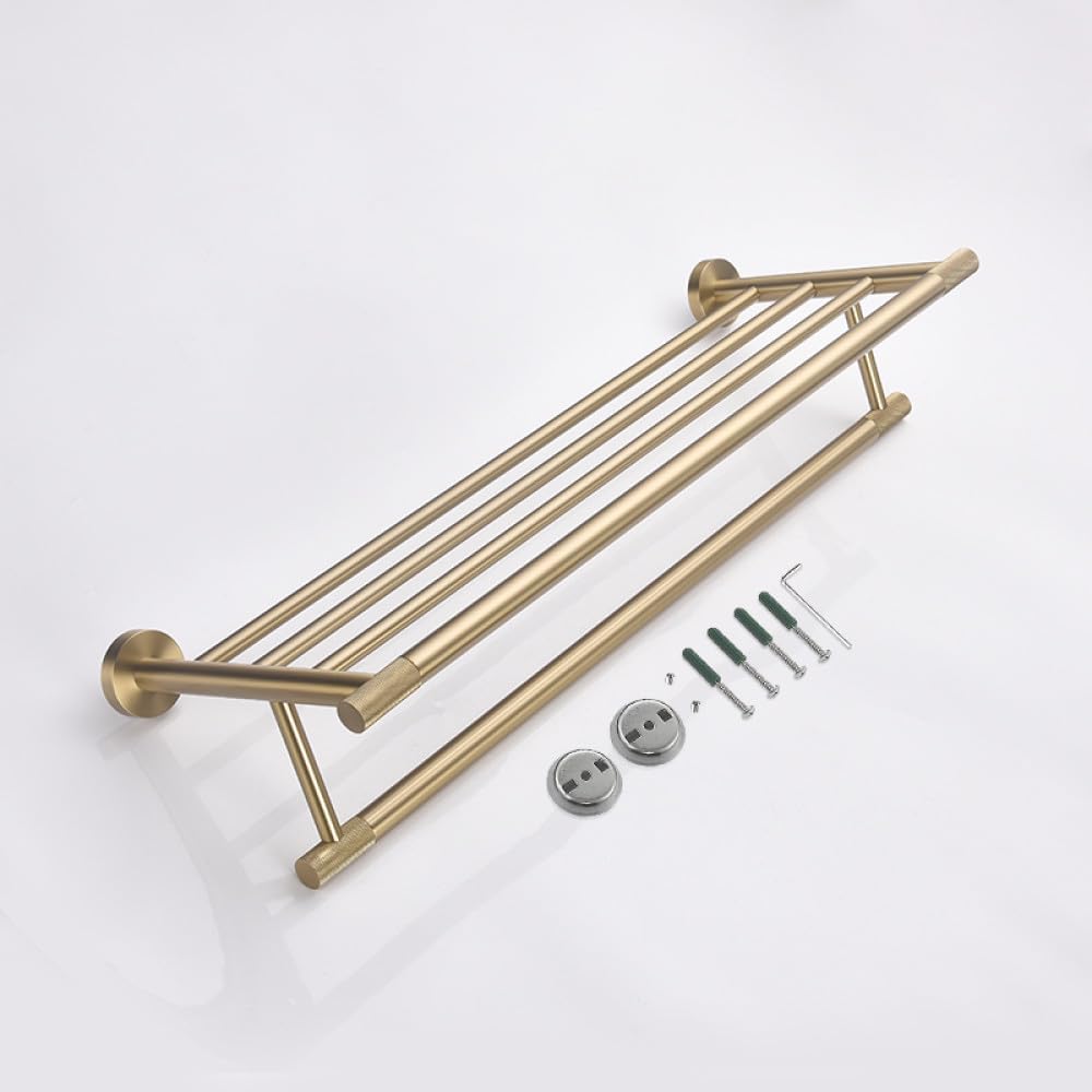 Gold Brushed Bathroom Accessories Hardware Set Towel Bar Rail Paper Holder Robe Hook Soap Dish Towel Hanger Shelf Toilet Brush,Towel Rack
