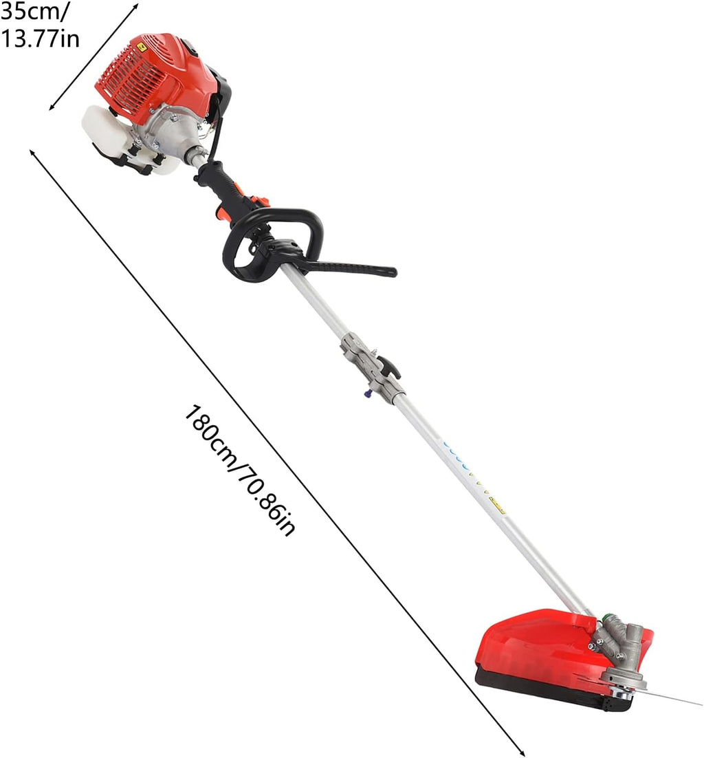 YOXIER Lawn Mower,Hedge Clippers,Gas Powered Brush Cutter,Hedge Trimmer Gas Powered,52cc Petrol Hedge Trimmer,Gas Powered Pole Saw for Garden Pruning & Greening Shaping Red