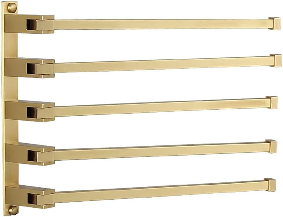 Brass Bathroom Accessory Towel Rack, Paper Holder Toilet Brush Holder Towel Holder Hook Brushed Gold Bath Hardware