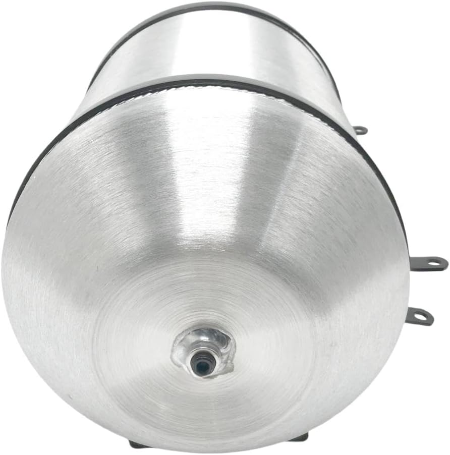 JSD 6.3 Gallons 10' x 18' Aluminum Spun Round Gas Tank Fuel Cell Tank 1/4' NPT Outlet- For Lawn Mowers,Generators and Other Outdoor Power Equipment