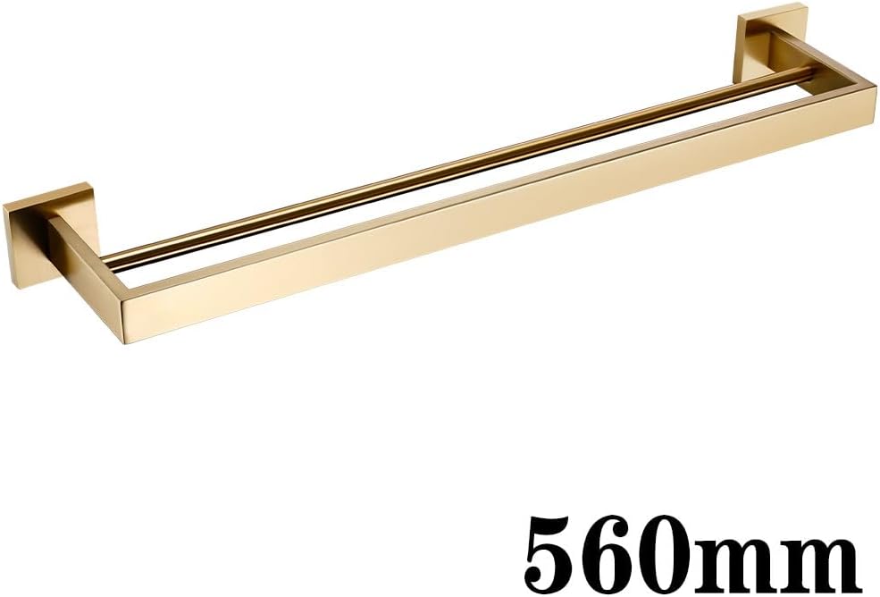 Brushed Gold Bathroom Accessories Set Toilet Brush Holder Toilet Paper Towel Bar Rail Rack Hanger Hook Soap Dish Hardware,Double Towel Bar 560