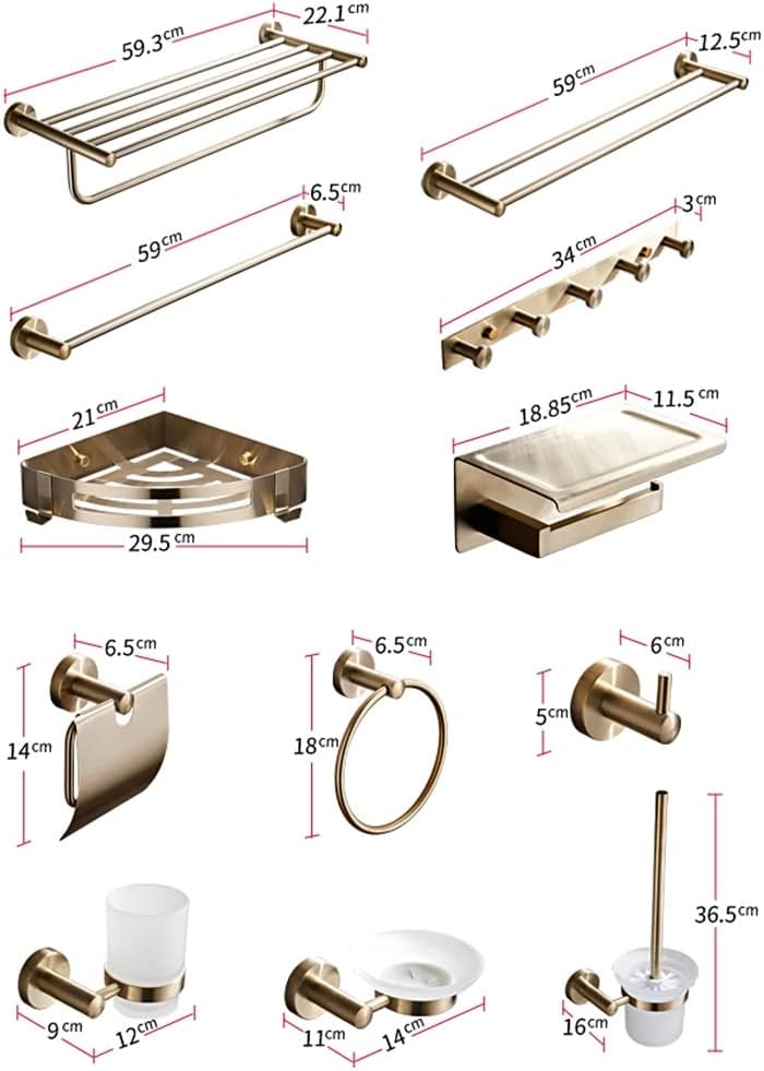 Towel Rack Towel Rack Bathroom Hardware Set, Gold Towel Rack, Towel Bar, Towel, Toilet Paper Holder, Susbathroom Accessory Bathroom Hardware/Toilet Brush The New