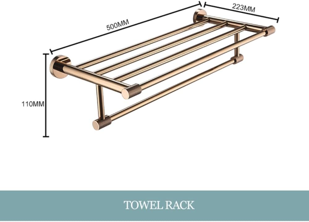 Rose Gold Stainless Steel Wall-Mounted Robe Hooks Toilet Paper Holder Towel Bar Rack Towel Ring Bathroom WC Accessories Sets,Towel Rack