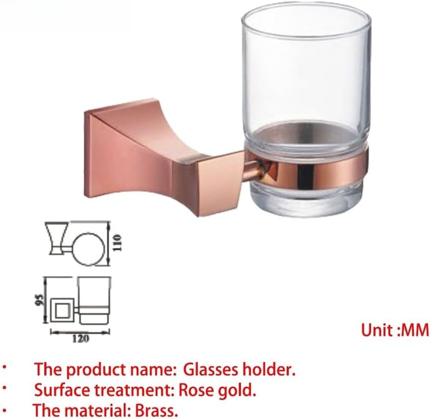 Bathroom Hardware Rose Gold Robe Hook Towel Rail Bar Rack Shelf Tissue Paper Toothbrush Holder Accessories.,Single Cup Holder