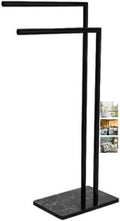 Freestanding Towel Holder with Double Bars for Bathroom Black Towel Rail Stand and Clothes Drying Rack