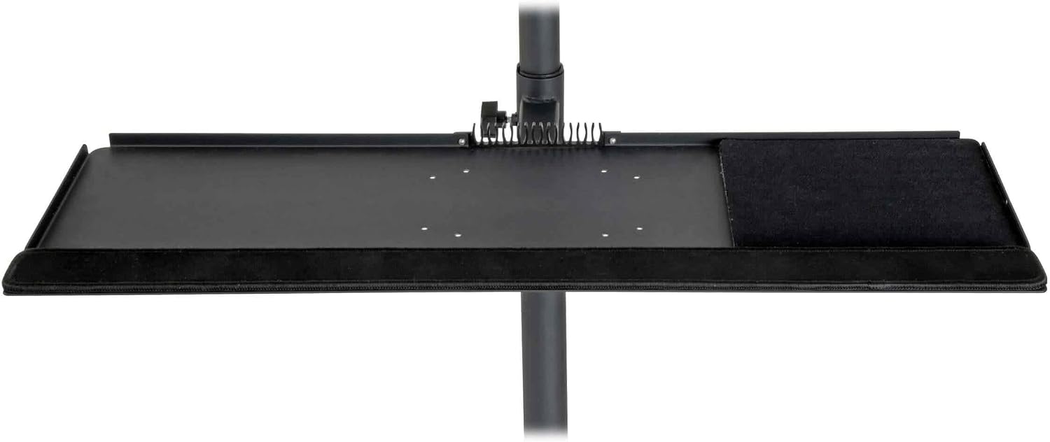 Tripp Lite Mobile Workstation with Monitor Mount for Displays 17' to 32', Mobile Computer Stand with Monitor Mount/Keyboard Tray/Hand Rest, Black, 5 Year Warranty (DMCS1732S)