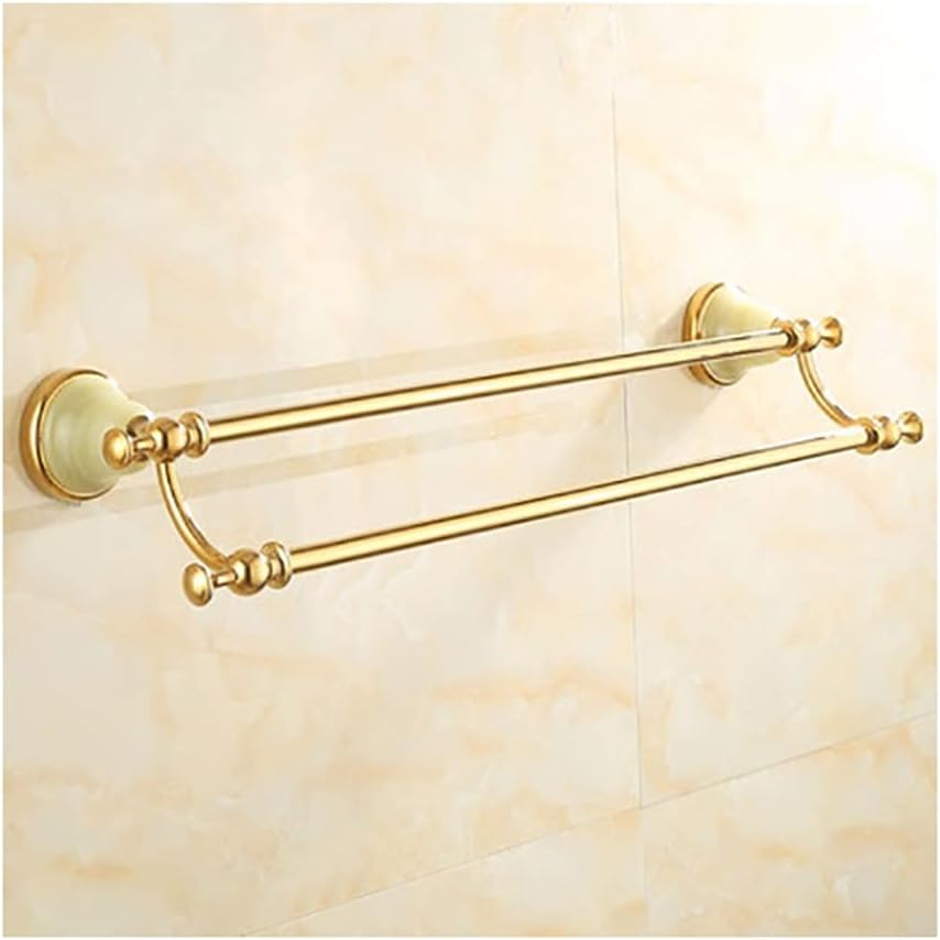 Bathroom Hardware Sets Gold Bathroom Shelf Towel Rack Towel Hanger Paper Holder Toilet Brush Holder Bathroom Hardware Towel Set,Single Towel Bar(Double Towel Bar)