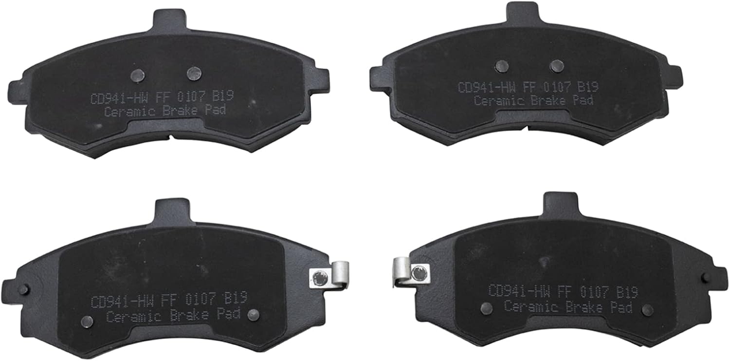TRQ Performance Front Brake Pad and Rotor Set Ceramic Drilled Slotted Coated Rotors Calipers Compatible with 2002-2005 Hyundai Elantra