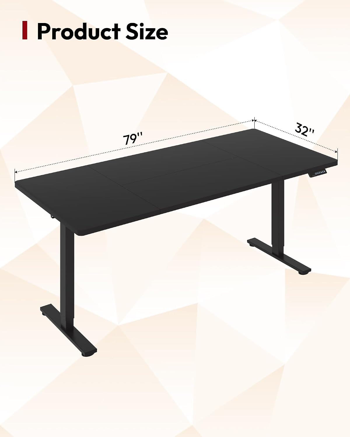 SANODESK Electric Standing Desk 79 x 32 Inches, Height Adjustable Sit Stand with Large Splice Board Desktop for Home Office, Computer Workstations，Memory Ergonomic Computer Desk, Black Frame/Black Top