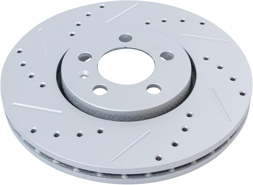 TRQ Performance Front Brake Pad and Rotor Set Ceramic Vented Coated Rotors Calipers Compatible with 2005 Volkswagen Jetta