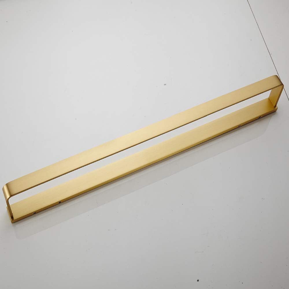 Wall Mounted Towel Rack Brass Towel Shelf Made Brushed Finish Double Rail Holder for Hotel Bathroom Storage Rack Gold