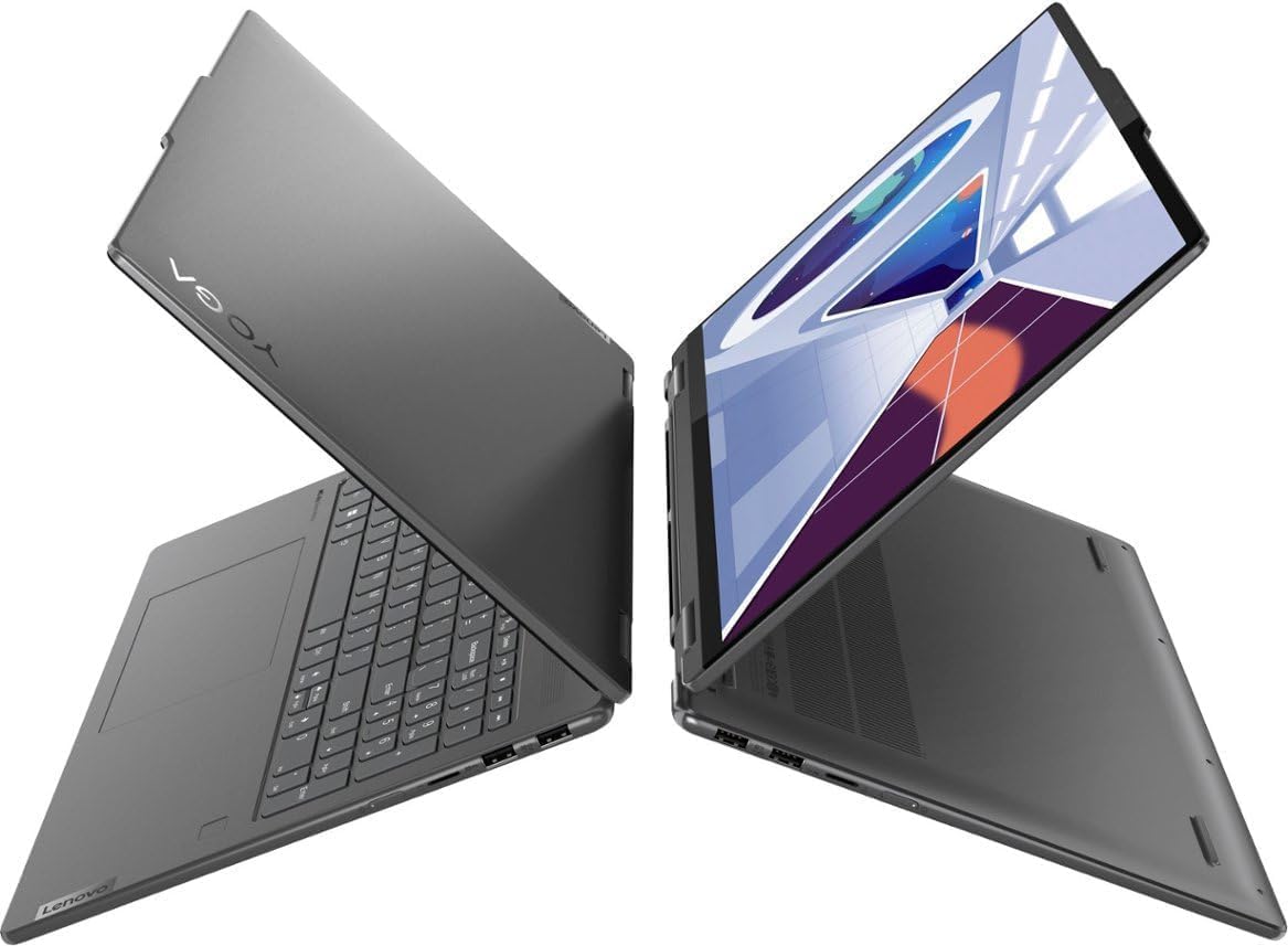 Lenovo Yoga 7i 2-in-1 16' WUXGA Touchscreen Laptop, Intel Core i5-1335U, 8GB RAM, 512GB SSD, Backlit Keyboard, Fingerprint Reader, Windows 11 Home, Storm Grey
