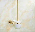 Bathroom Hardware Sets Gold Bath Sets Towel Rack Paper Holder Toilet Brush Holder Hooks Bathroom Hardware Towel Set,Single Towel Bar(Toilet Brush Holder)
