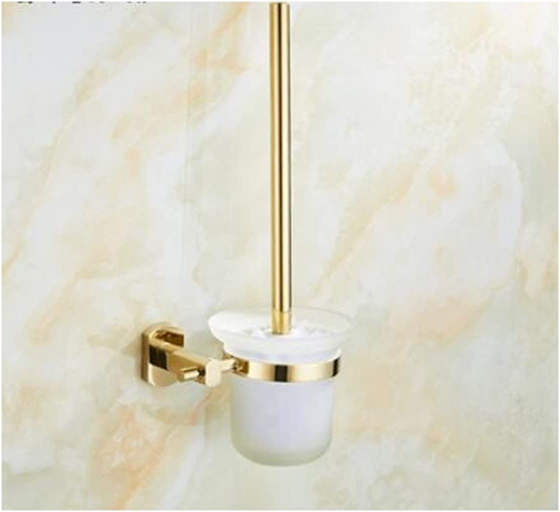 Bathroom Hardware Sets Gold Bath Sets Towel Rack Paper Holder Toilet Brush Holder Hooks Bathroom Hardware Towel Set,Single Towel Bar(Toilet Brush Holder)