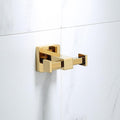 Wall Mounted Towel Bar Rack，Luxury Gold Brass Bathroom Towel Rack Toilet Paper Holder Toilet Brush Holder Multi-Hook Towel Bar Soap Dish - Elegant Bathroom Accessories Set(Double Hook)