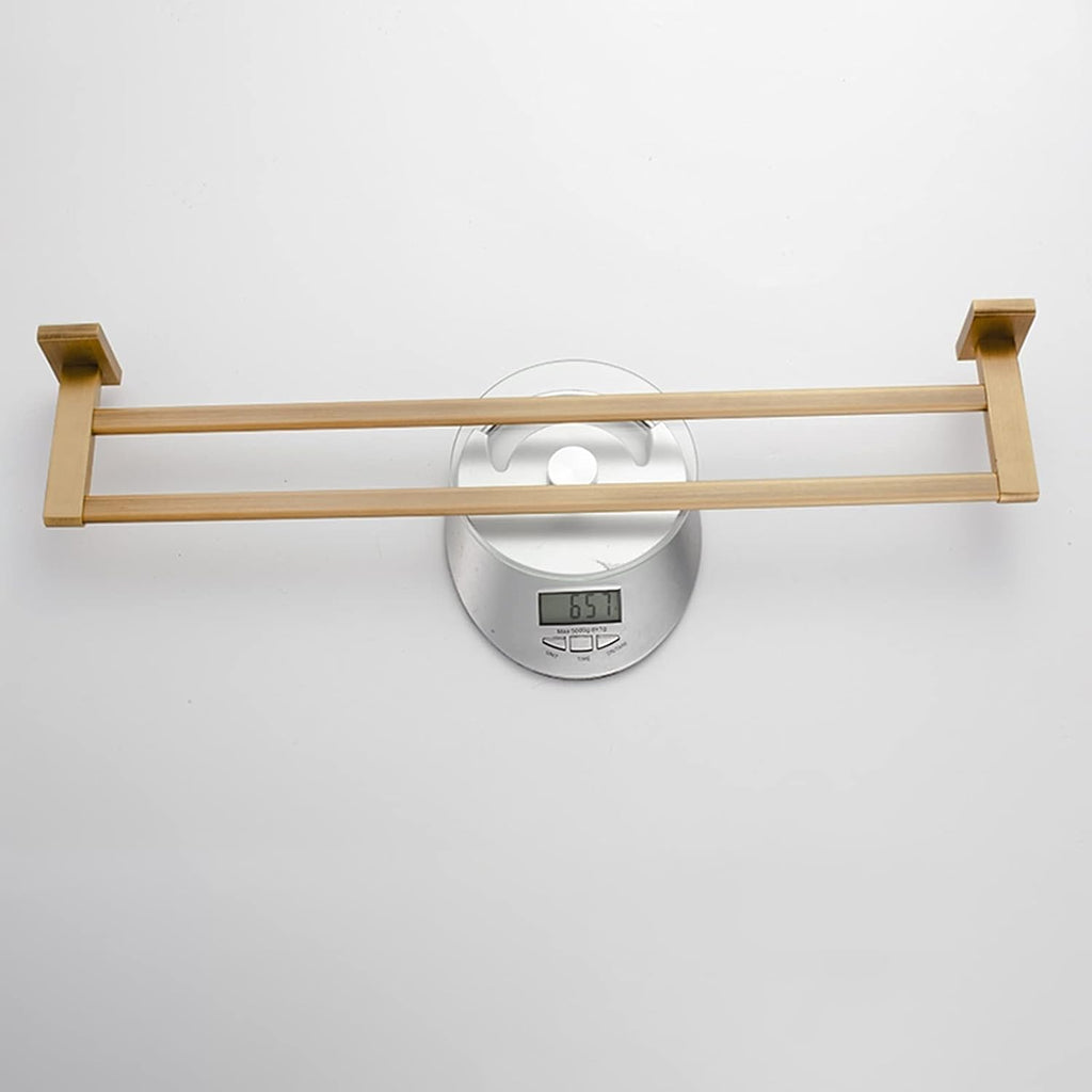 Towel Rails Wall Mounted Double Towel Shelf Holder Bathroom Kitchen Towel Storage Rack Towel Bar Copper Brushed Gold Finish Towel Rod/60Cm Towel Racks