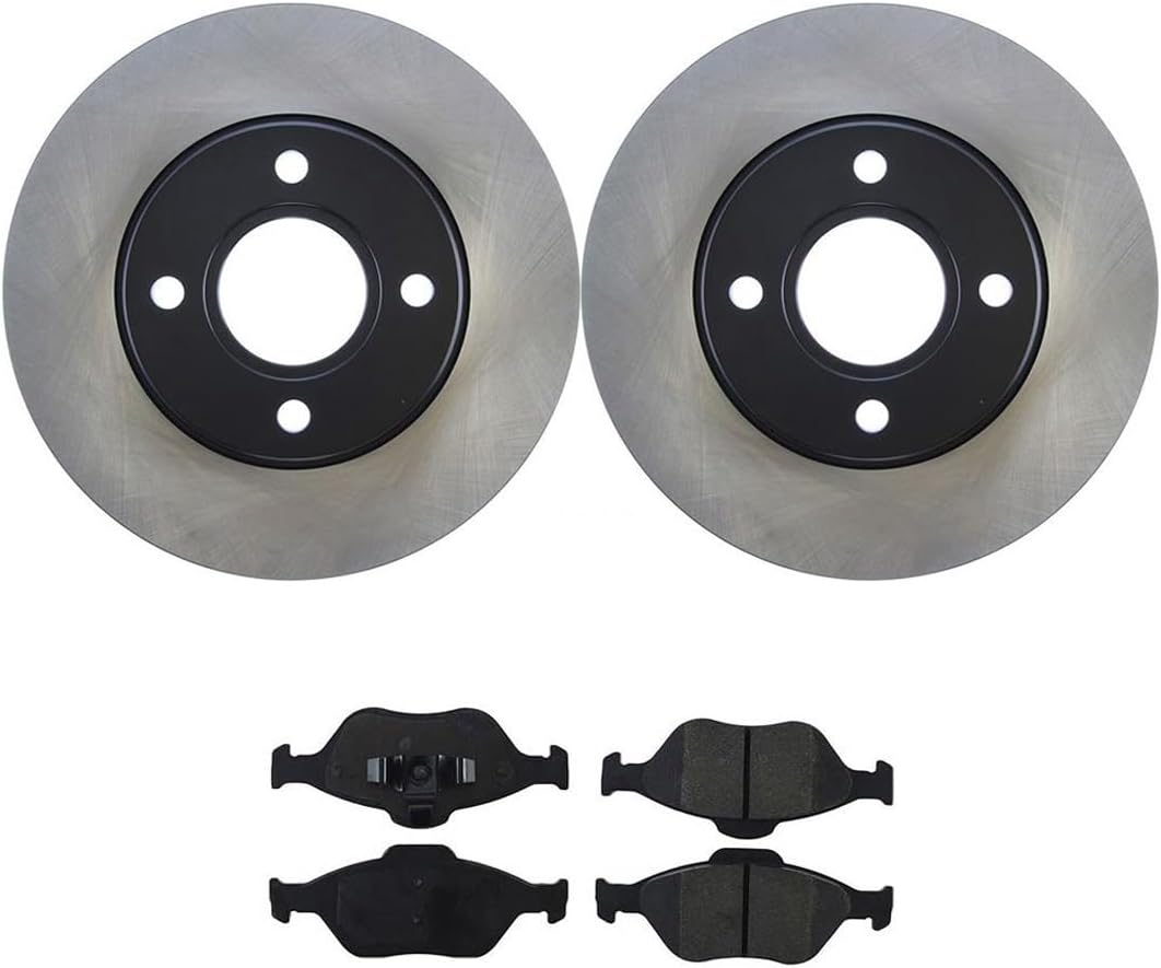 4Pcs Front Brake Kit - Brake Pads and Rotors Kit Automotive Replacement Brake Kits for Ford EcoSport 2012 2011 2010 2009 2008 2007 2006 2005 2004 for Ford Fiesta 2009 2008 2007 2006 2005