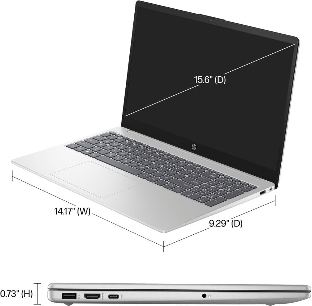 HP 15 Laptop, 15.6' Touchscreen Laptop Computer for Home Student Business, Windows 11 Laptop 8GB RAM 1TB Storage (512GB SSD+512GB Docking Station Set), AMD Ryzen 5 Processor, NLY Earphones, Silver