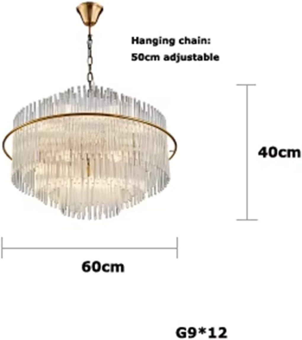 Round Oval Gold Silver Chrome Crystal Designer LED Chandelier Lighting Lustre Suspension Luminaire Lampen for Foyer Dinning Room,Dining Light Fixtures