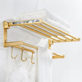 Towel Rails Brushed Gold Towel Bar Wall Mounted Brass Hand Towel Bar Bathroom Towel Holder Kitchen Dish Cloths Hanger Towel Racks (Color : Folding Bath Towel Rack)