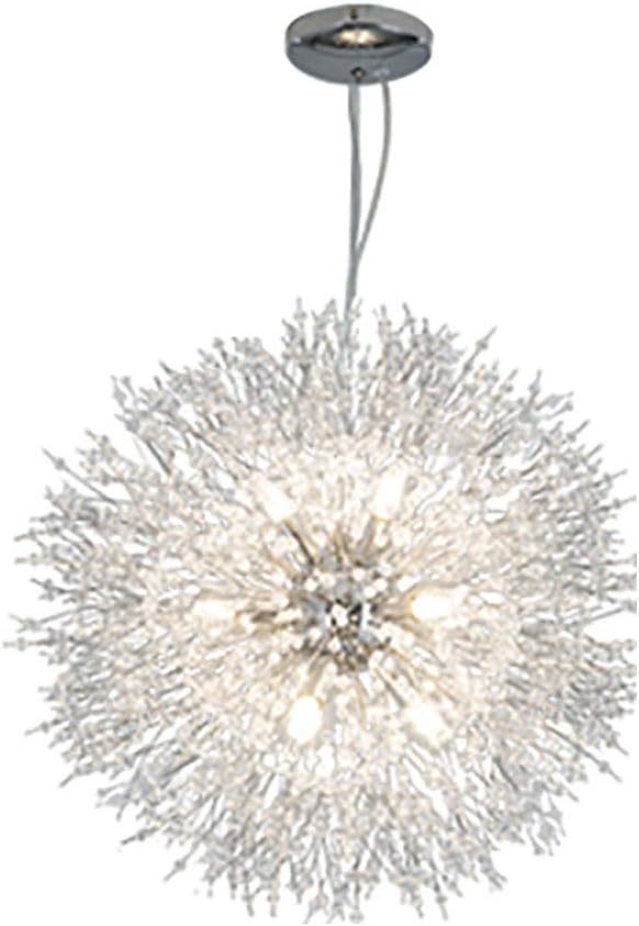 Chandelier Light, Chrome Gold Silver Crystal Sputnik Chandelier V-intage Modern Firework Pendant Light Compatible with Living Room Dining Room Bathroom Foyer Restaurant Entryway