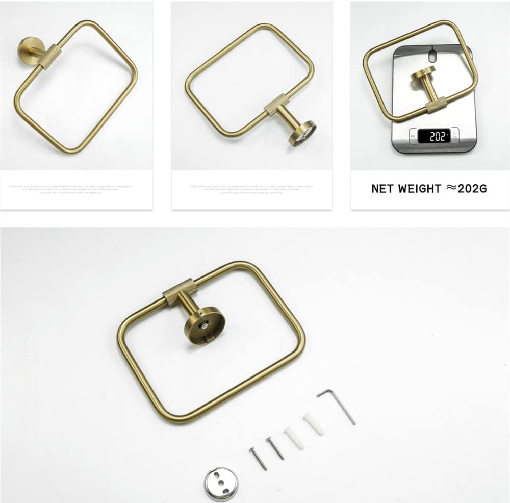 Gold Brushed Bathroom Accessories Hardware Set Towel Bar Rail Paper Holder Robe Hook Soap Dish Towel Hanger Shelf Toilet Brush,Single Towel Bar(Towel Ring B)