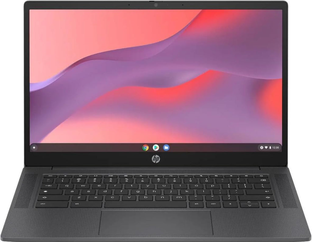 HP Chromebook 14 inch HD Display Laptop | Intel Processor N100 | Intel UHD Graphics | WiFi | Grey | 8GB RAM | 128GB SSD |Chrome OS |Bundle with Grey Bag