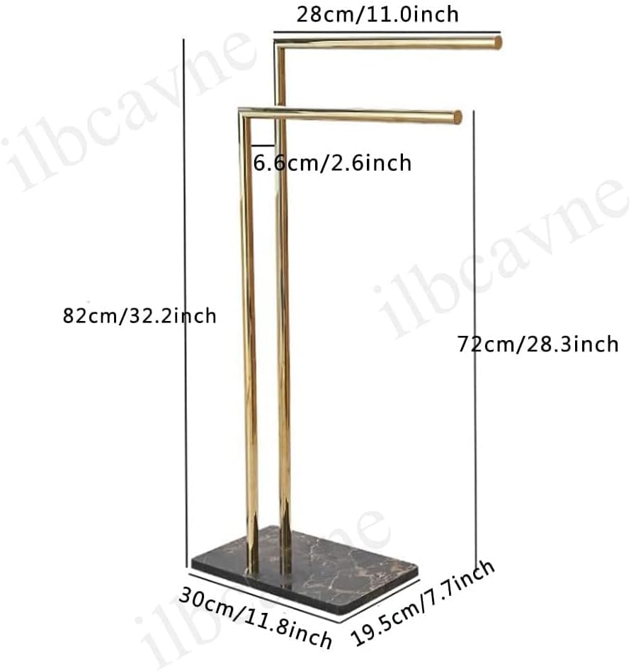 Double Clothes Drying Rack Airer, Towel Rail Bathroom Towel Racks for Bathroom,Freestanding Towel Holder Towel Stand with Bars,Gold