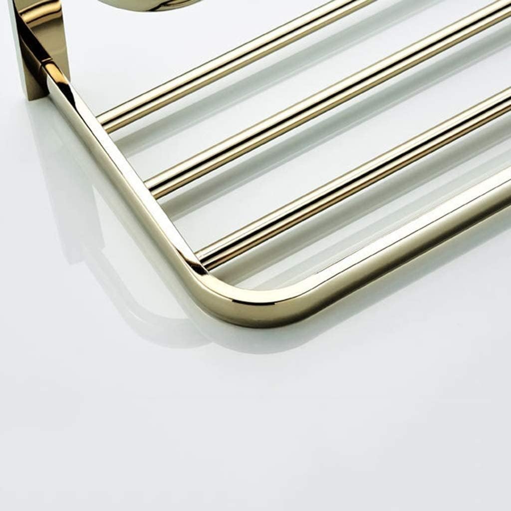 Towel Rails Gold Towel Racks, Wall-Mounted Towel Stands Metal Brass Household Bathroom Double Layer Towel Bars Hardware Decoration Towel Holder Towel Racks