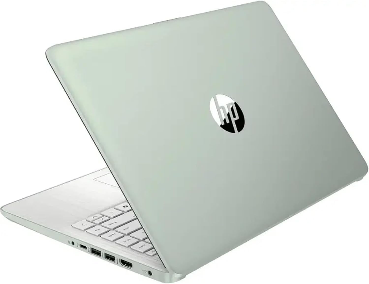 HP 14' HD Laptop with Microsoft Office and 1TB Cloud Storage (1-Year)| 4GB RAM| 128GB SSD & 128GB Portable SSD| Intel 4-Core CPU (Beat i3-10110U)| Ultra Light| Webcam| Windows 11| RK Bundle|Green