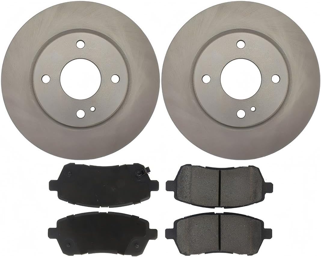 Brake Kit, 6pcs Front Brake Pads and Rotors Replacement fits Ford Fiesta 1.6L 2011 2012 2013 2014 2015 2016 2017 2018 2019, fits Ford Fiesta 1.0L 2014 2015 2016 2017