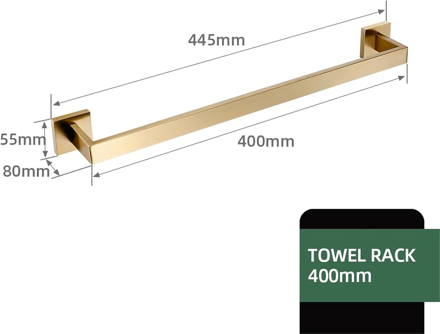 Matte Gold Towel Rack 304 Stainless Steel Towel Bar Double Towel Shelf Paper Holder Tissue Holder Toilet Holder(Towel Bar-40)