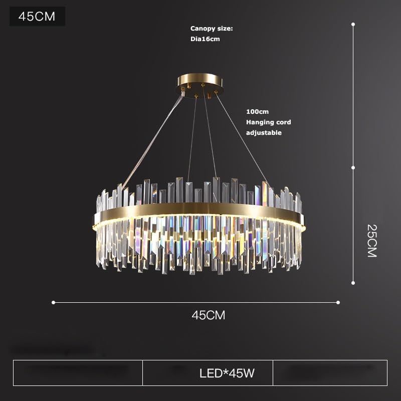 Diammble Oval LED Gold Silver Crystal Hanging Lamps Lustre Chandelier Lighting Suspension Luminaire Lampen for Foyer,Dining Light Fixtures