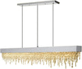 Modern Kitchen Island Crystal Chandelier Luxury Dining Room LED Hanging Light Fixture Gold/Black/Silver Home Decor Indoor Chandelier