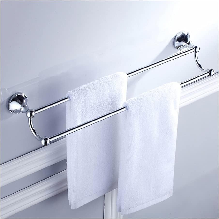 LSLYTQ Towel Rail Rack ORB/Antique Brass/Gold/Chrome Double Towel Bar, Toilet Towel Bar Towel Rack Holder, Wall Mounted Bathroom Accessories for Bathroom Kitchen